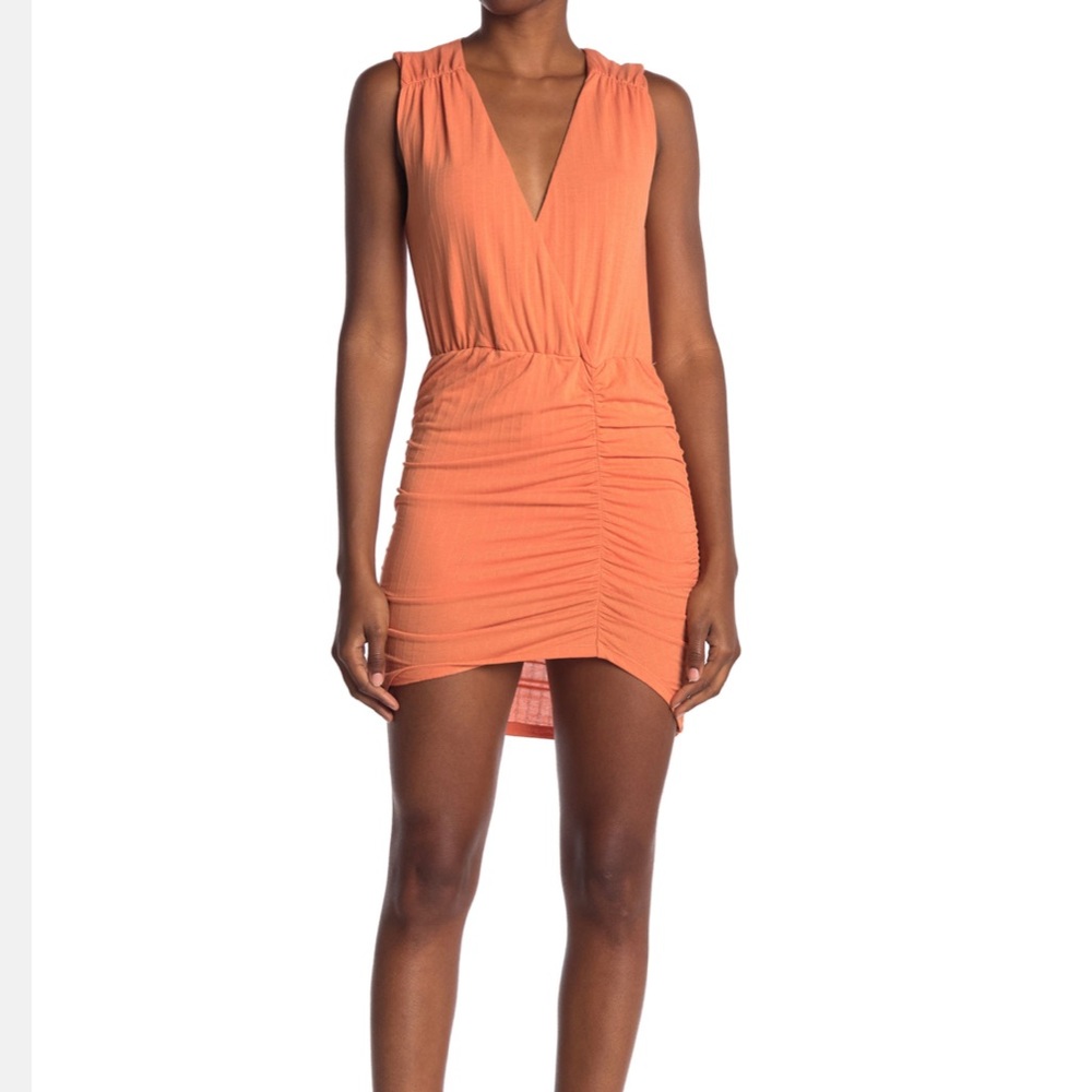 Cantaloupe colored summer knit bodycon dress